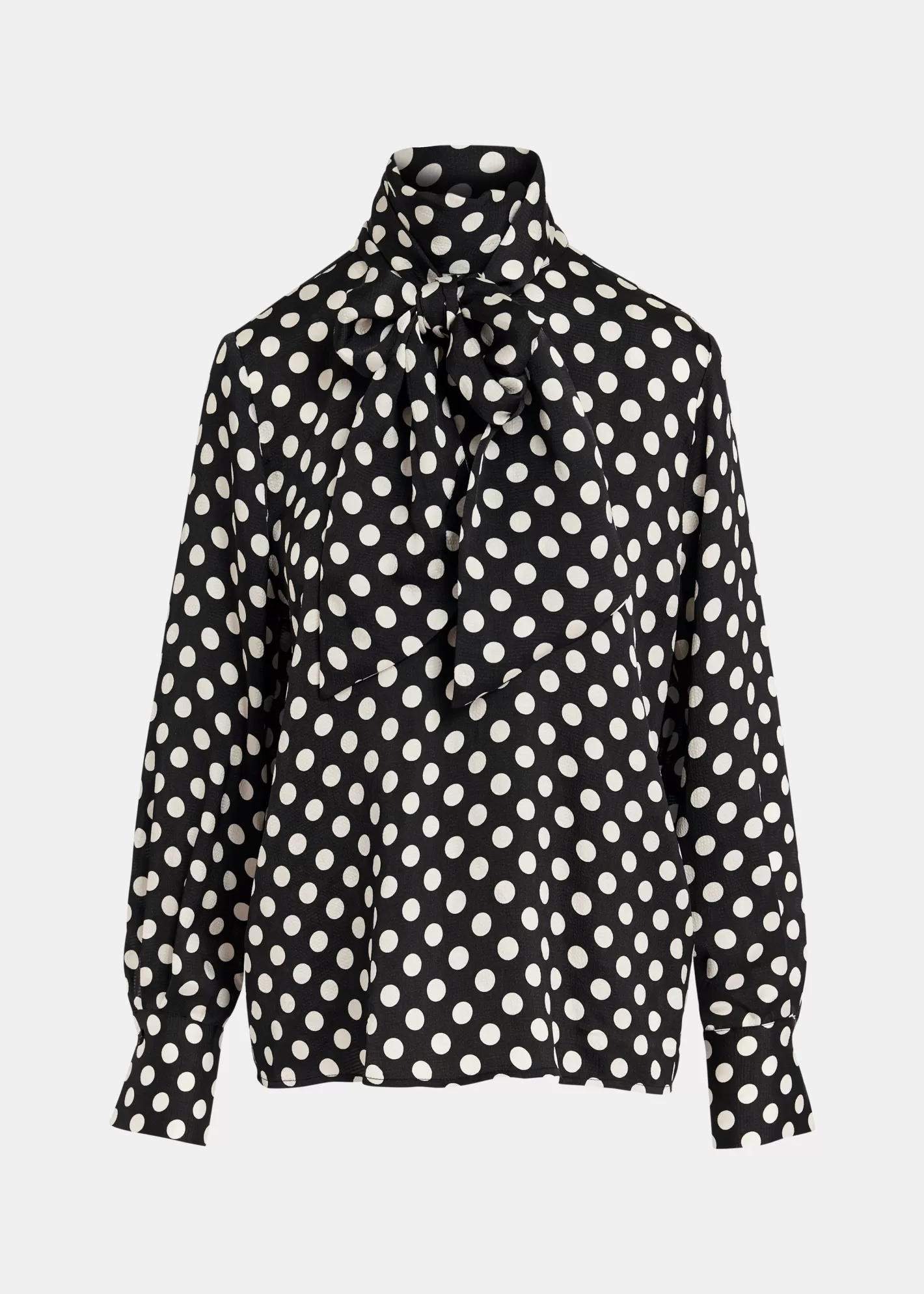 Store Black and white polka-dot top with pussy bow Partywear | Tops & Blouses