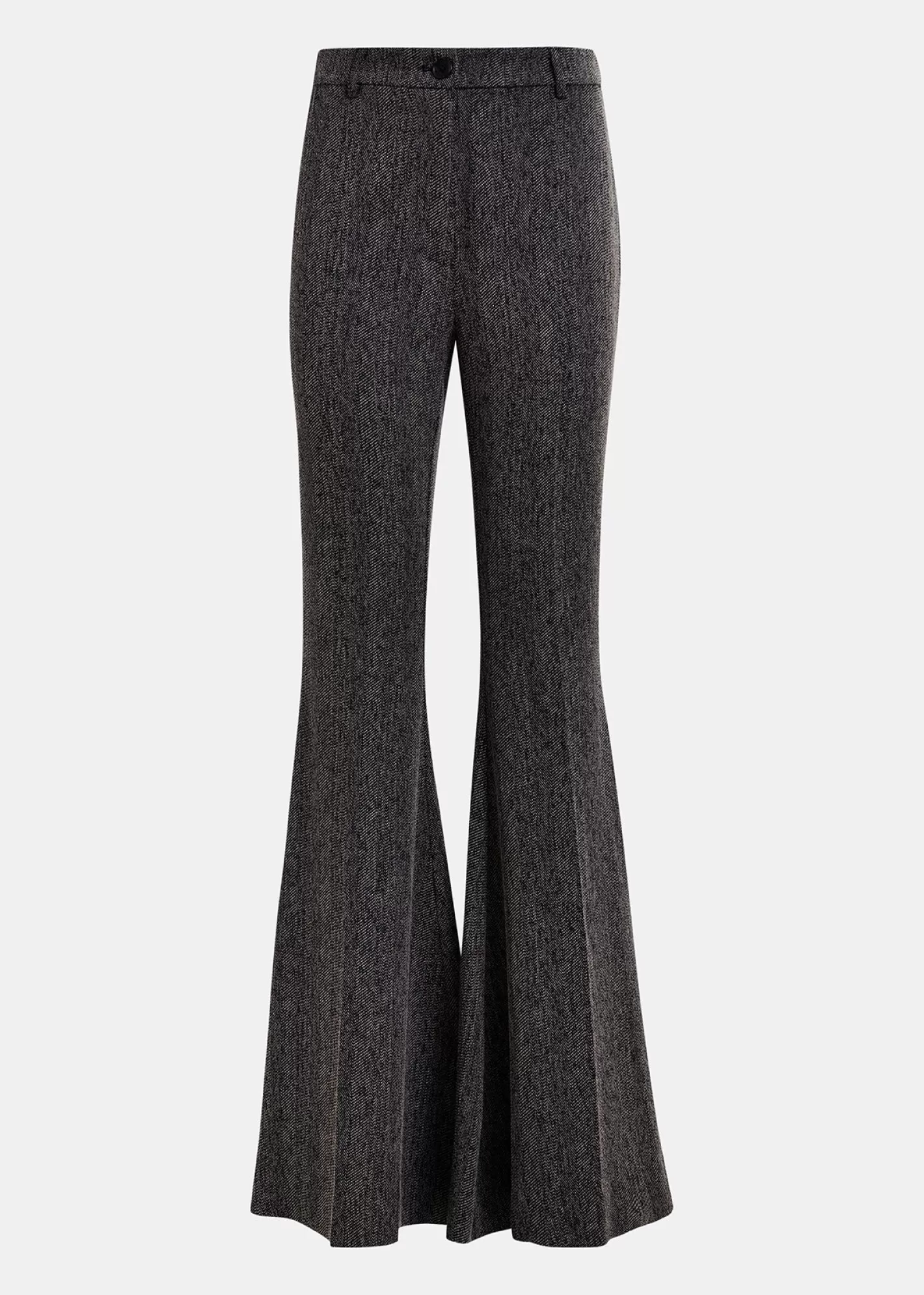 Flash Sale Black herringbone flared pants Fall 2024 Collection | Partywear