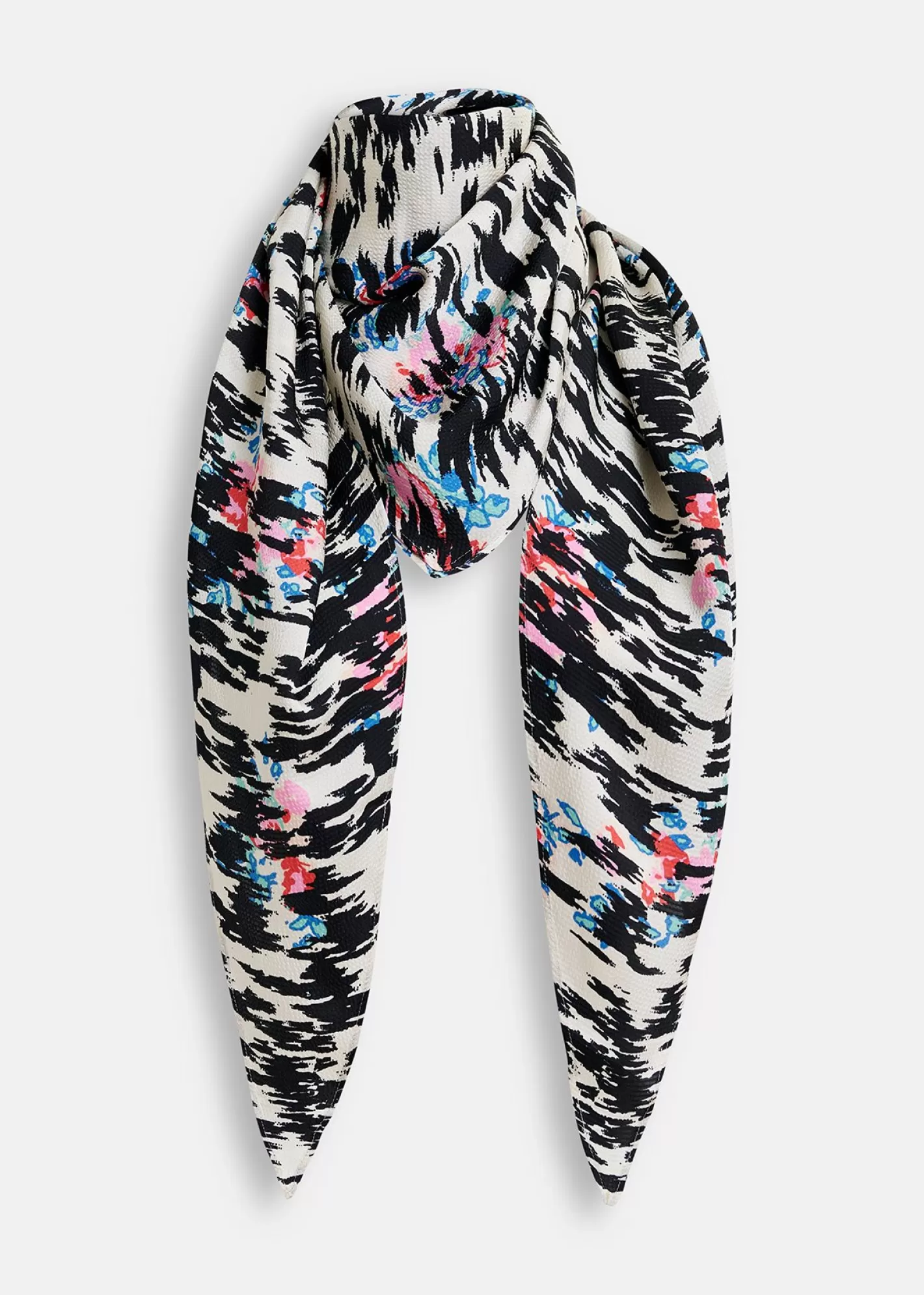 Cheap Black, white and multicolored zebra-print scarf Prints | Scarves