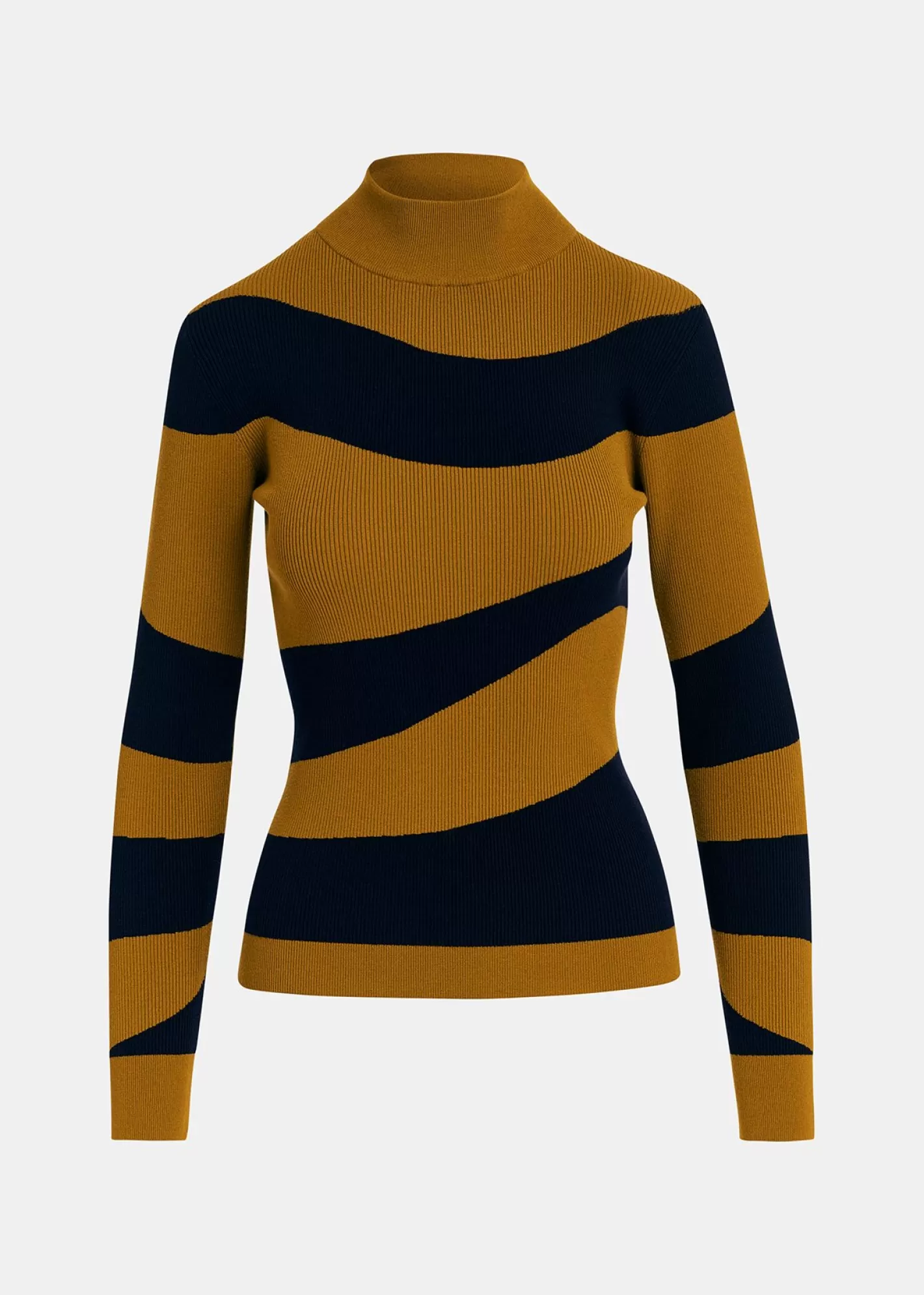 Outlet Brown and black striped rib-knitted sweater Fall 2024 Collection | Sweaters & Cardigans