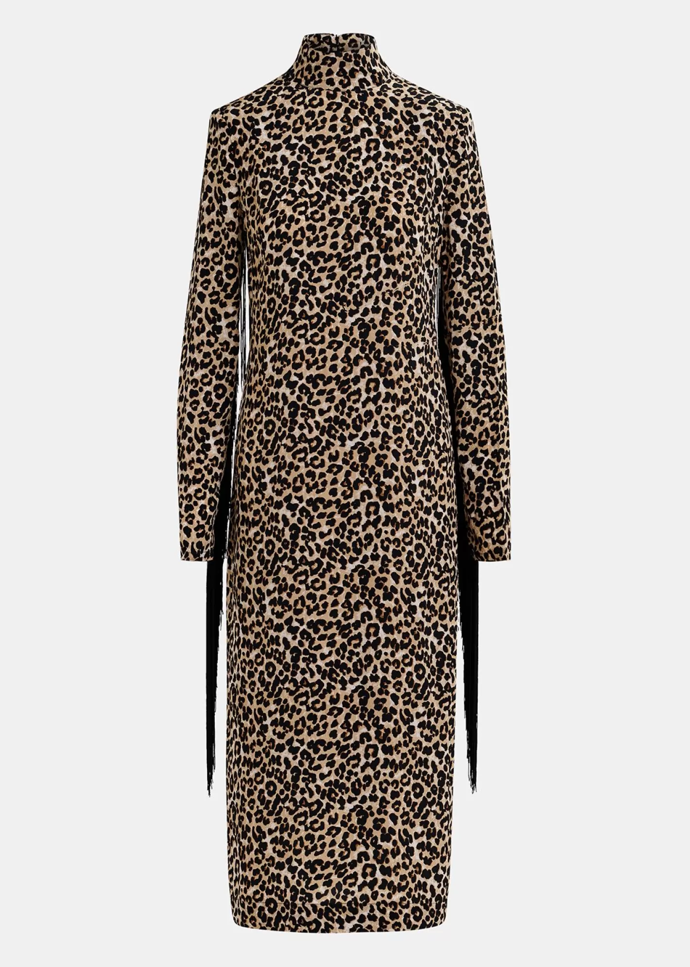 New Brown leopard-print midi dress with fringes Fall 2024 Collection | Prints
