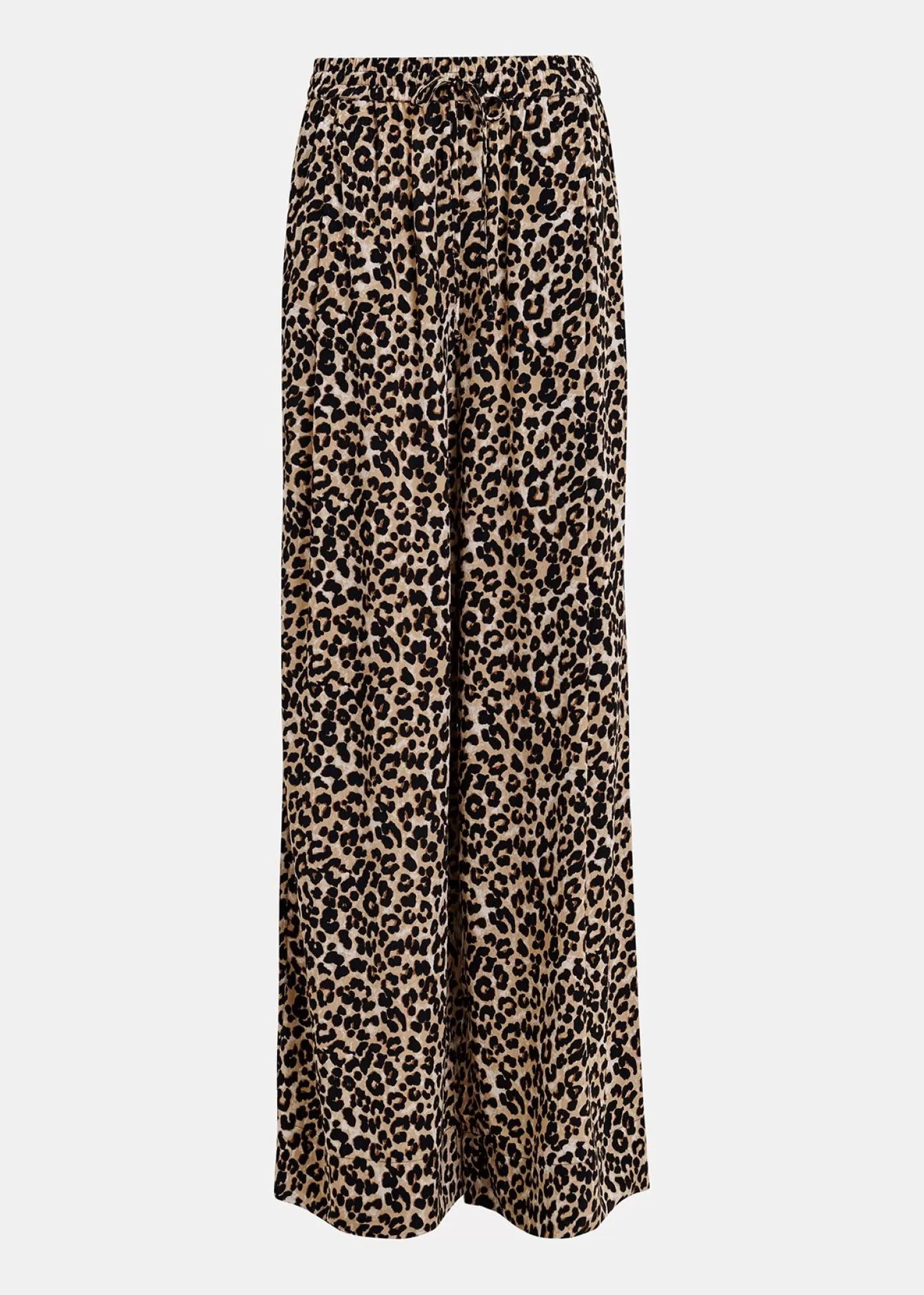 New Brown wide-leg pants with leopard print Fall 2024 Collection | Prints