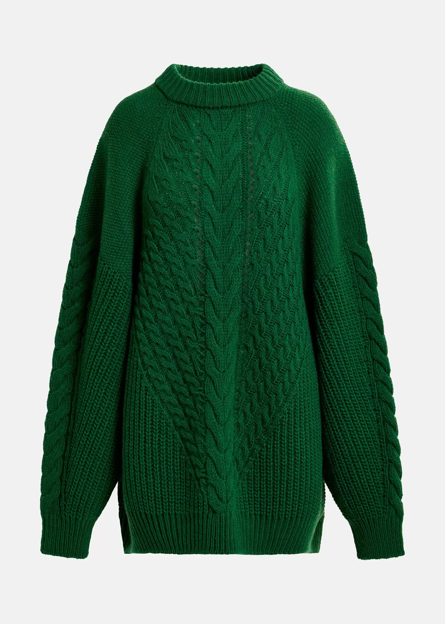 Discount Dark green oversized cable-knitted sweater Fall 2024 Collection | Sweaters & Cardigans