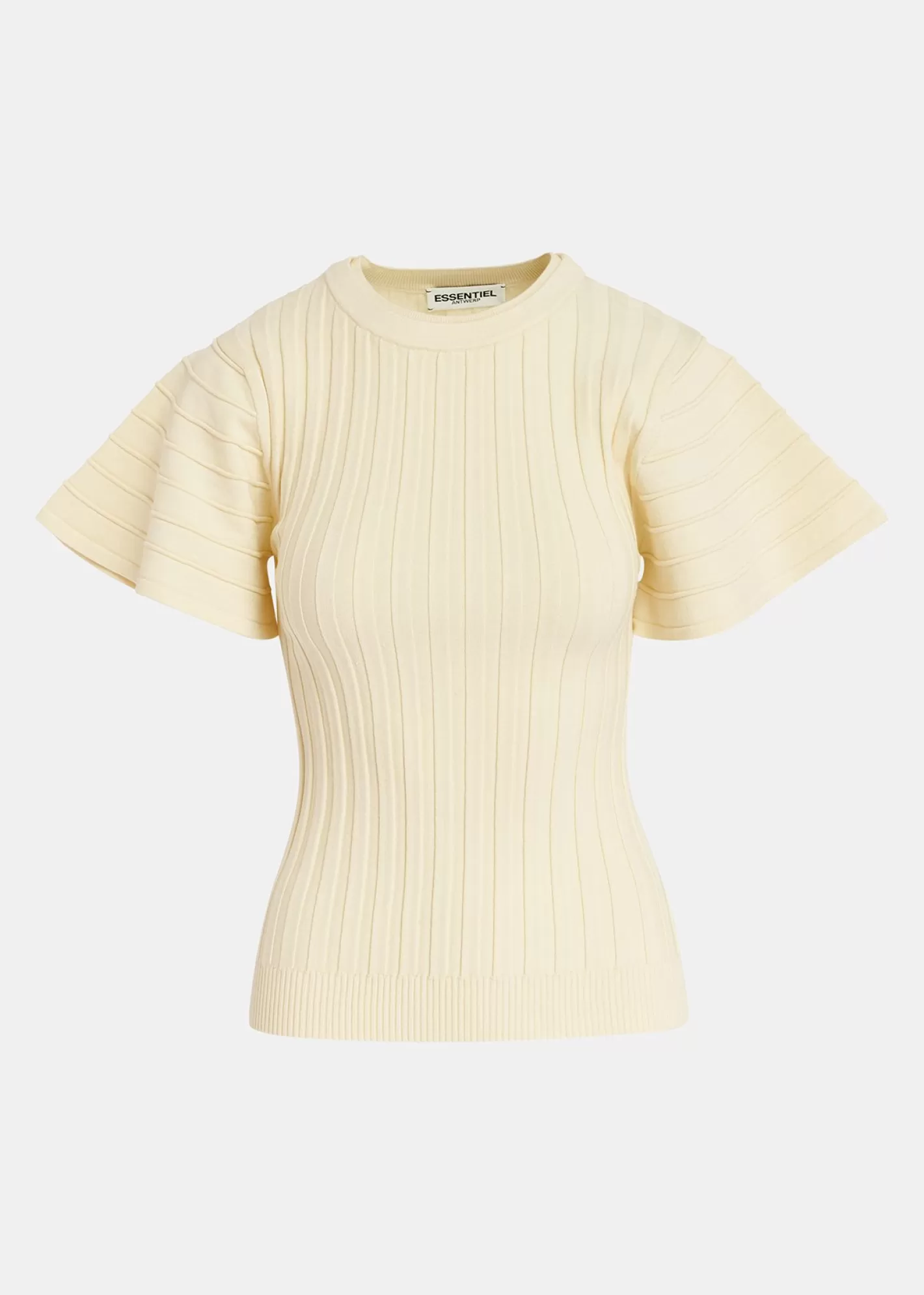 Sale rib-knitted top with flared short sleeves Fall 2024 Collection | Tops & Blouses
