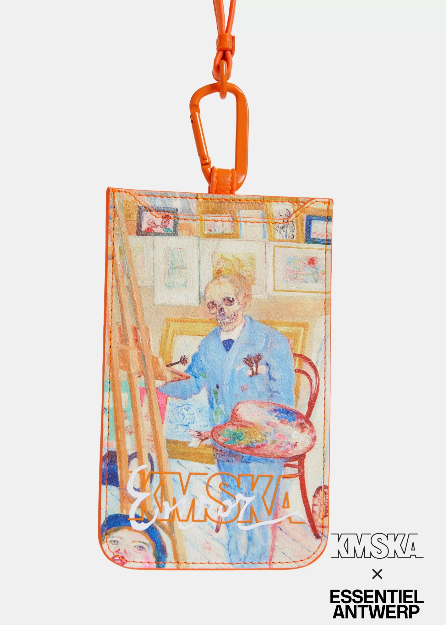 New Ecru 'Skeleton Painter' cardholder with strap - collaboration with KMSKA KMSKA X Essentiel Antwerp | Bags