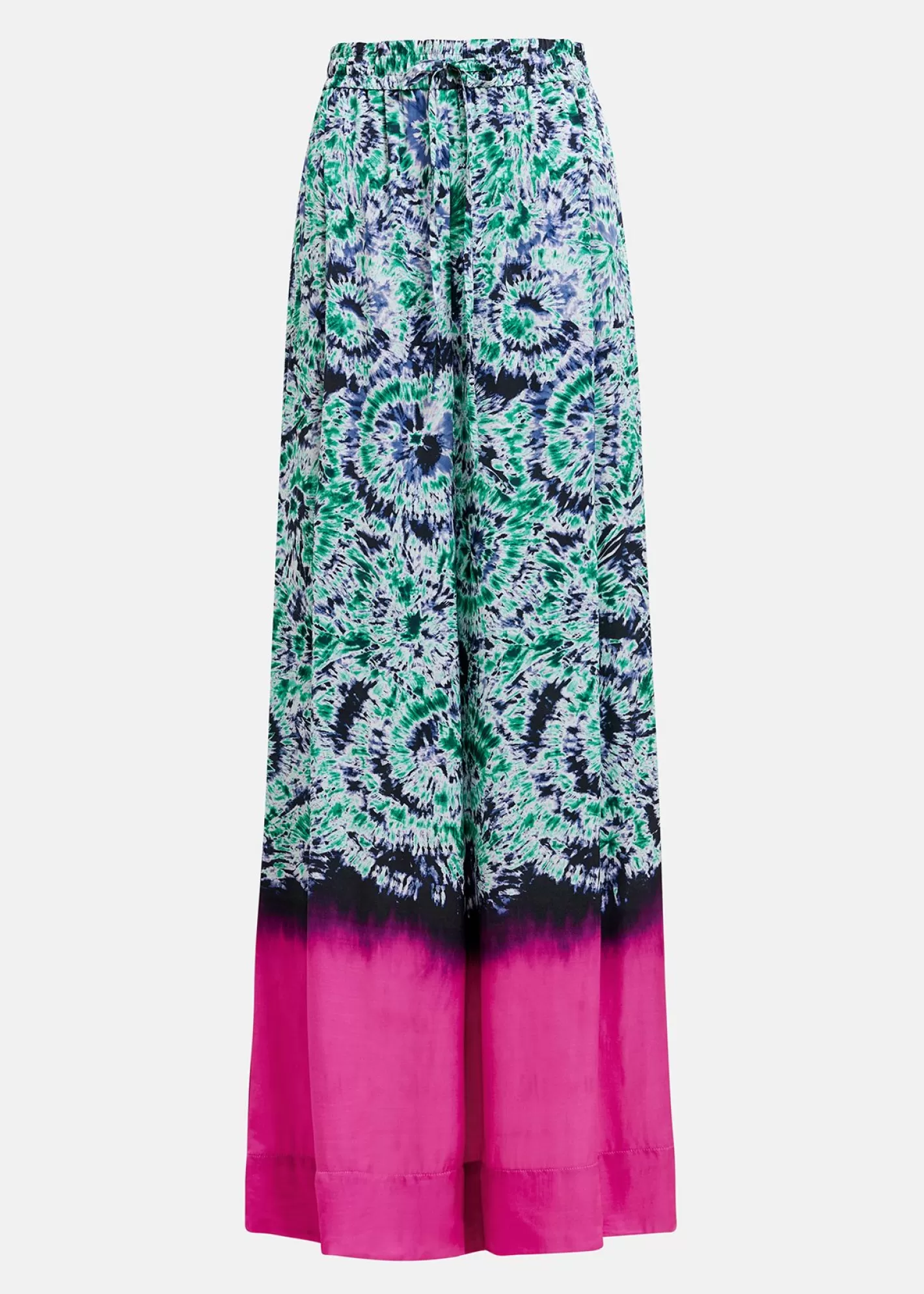 Cheap Green and navy blue abstract-print wide-leg pants with dip-dyed effect Fall 2024 Collection | Prints