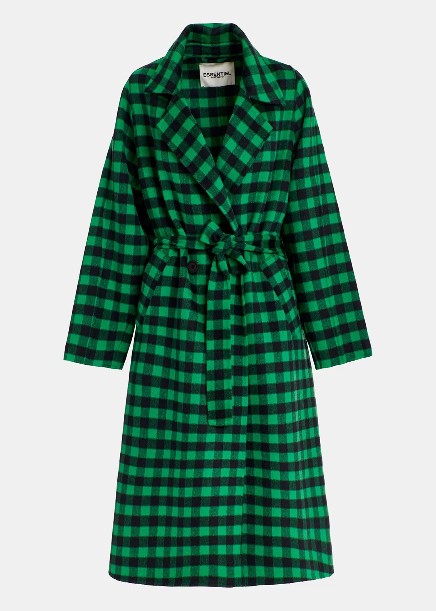 Hot Green and navy blue checked wool coat Fall 2024 Collection | Coats & Jackets
