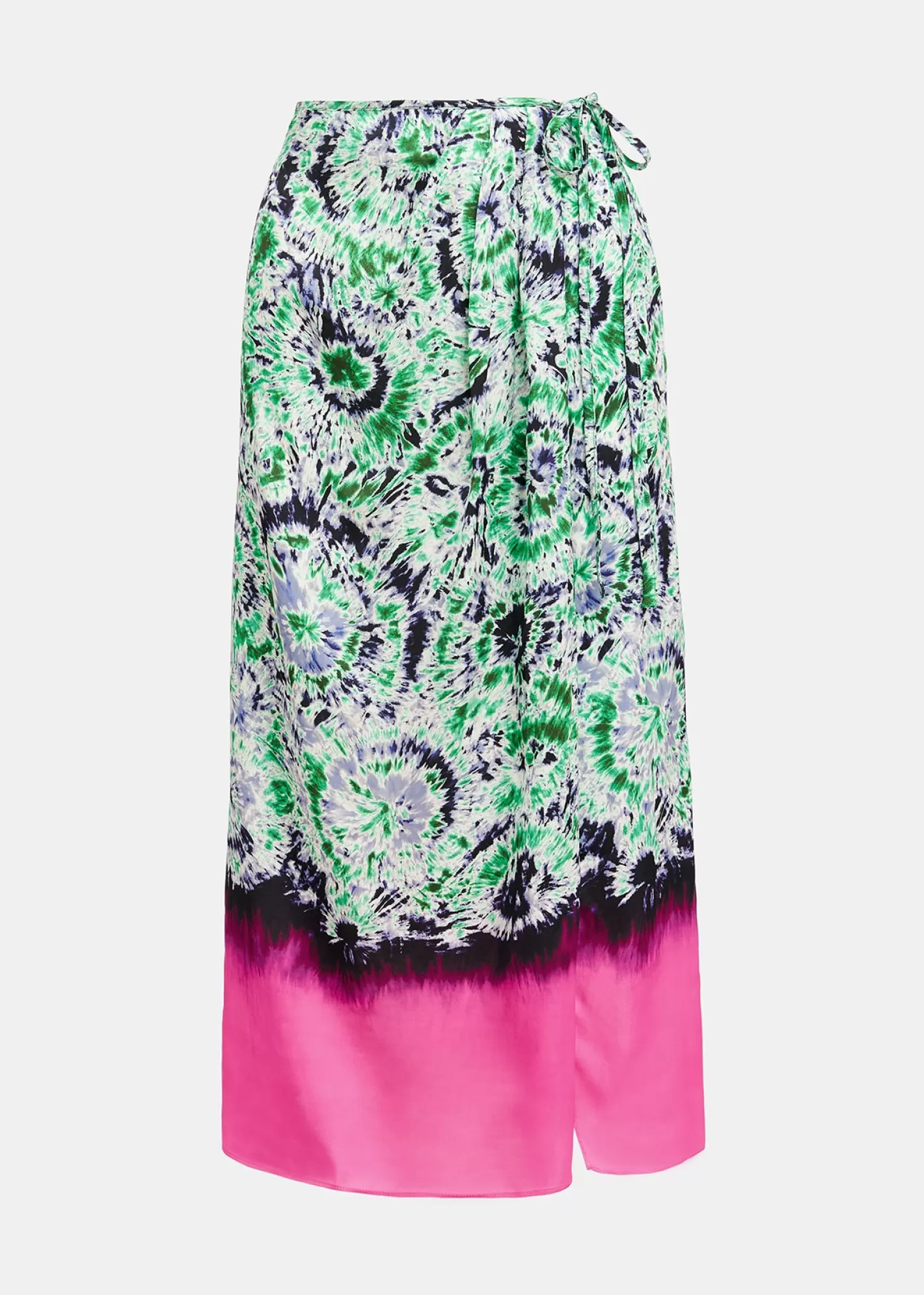 Cheap Green and navy blue printed midi skirt with dip-dyed effect Fall 2024 Collection | Prints