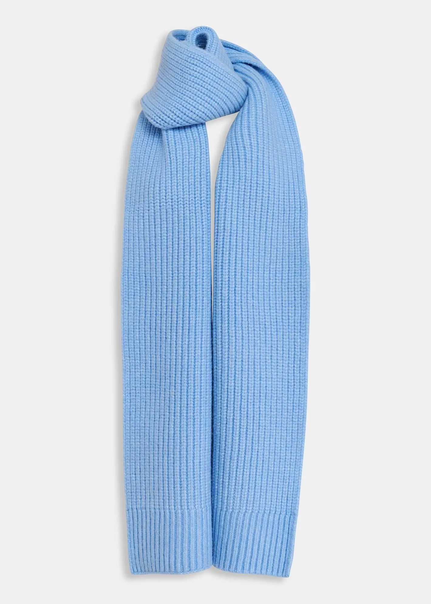 Clearance Light blue rib-knitted scarf Fall 2024 Collection | Scarves