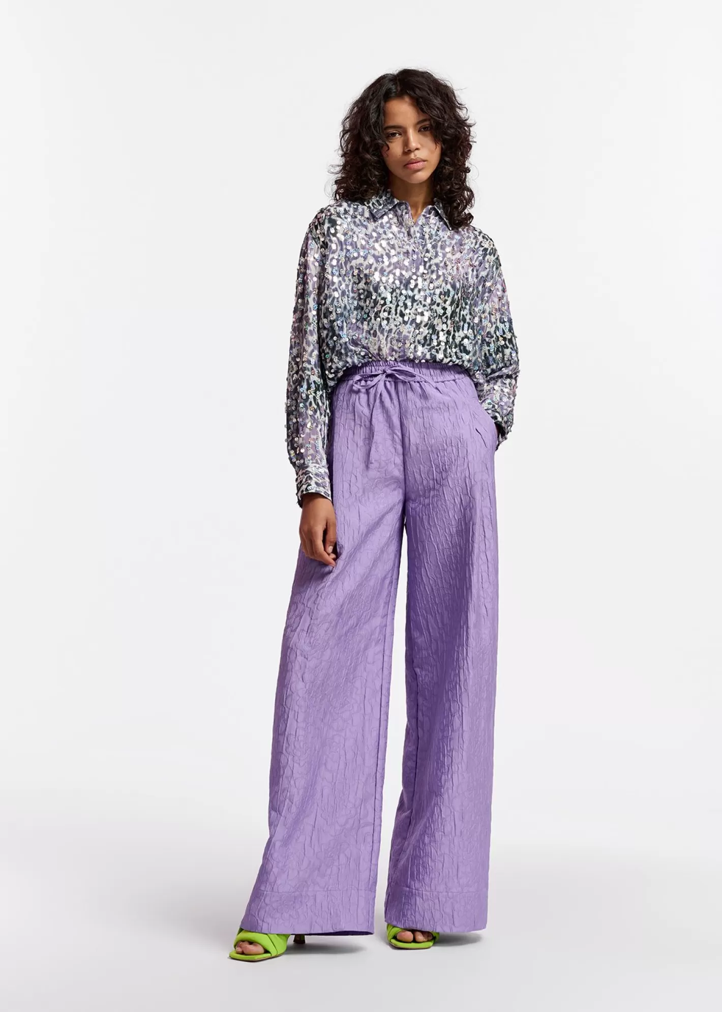 Clearance floral-jacquard wide-leg pants Fall 2024 Collection | Pants & Shorts