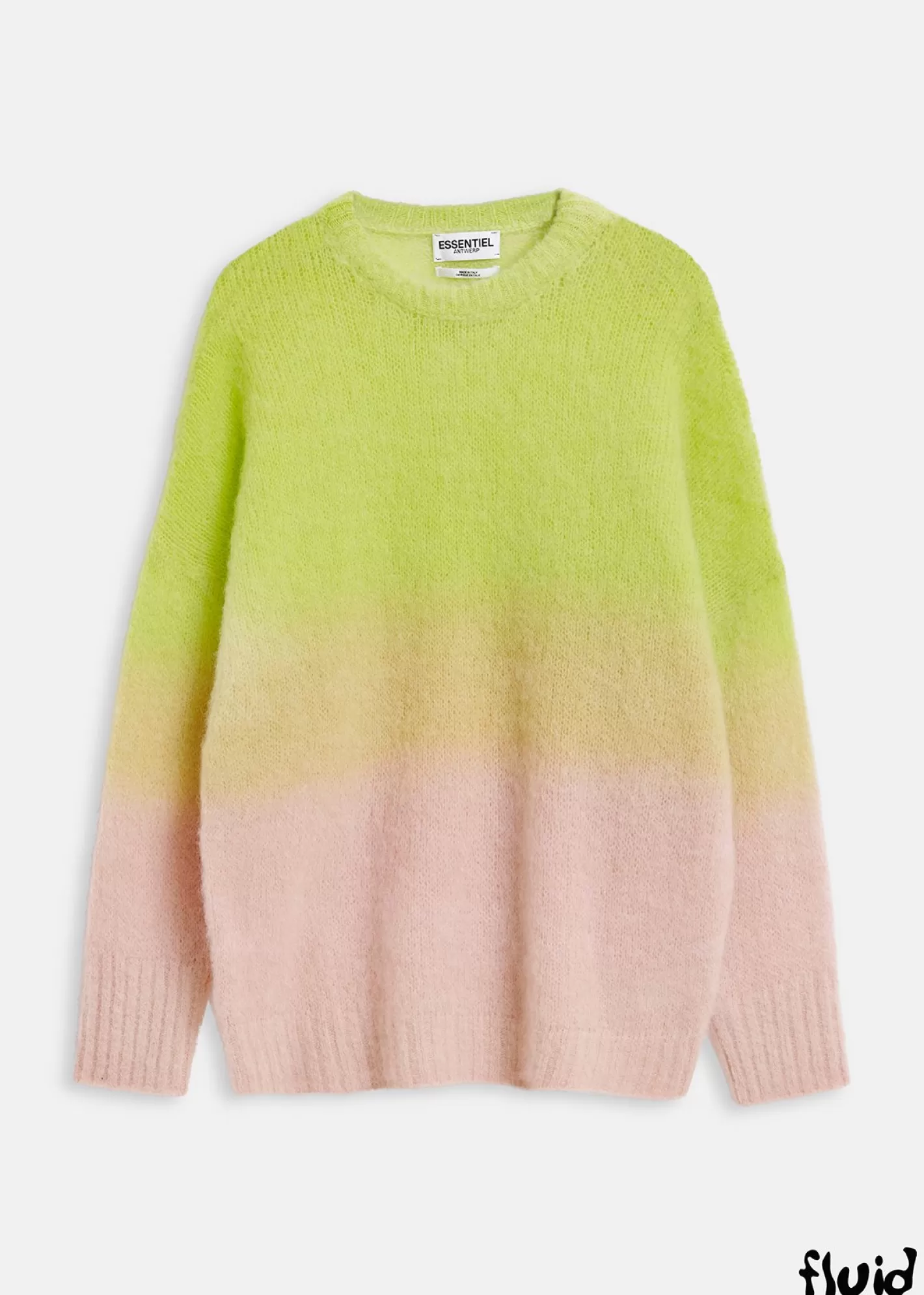 Discount Lime green and light pink knit sweater with gradient effect FLUID Collection | Sweaters & Cardigans