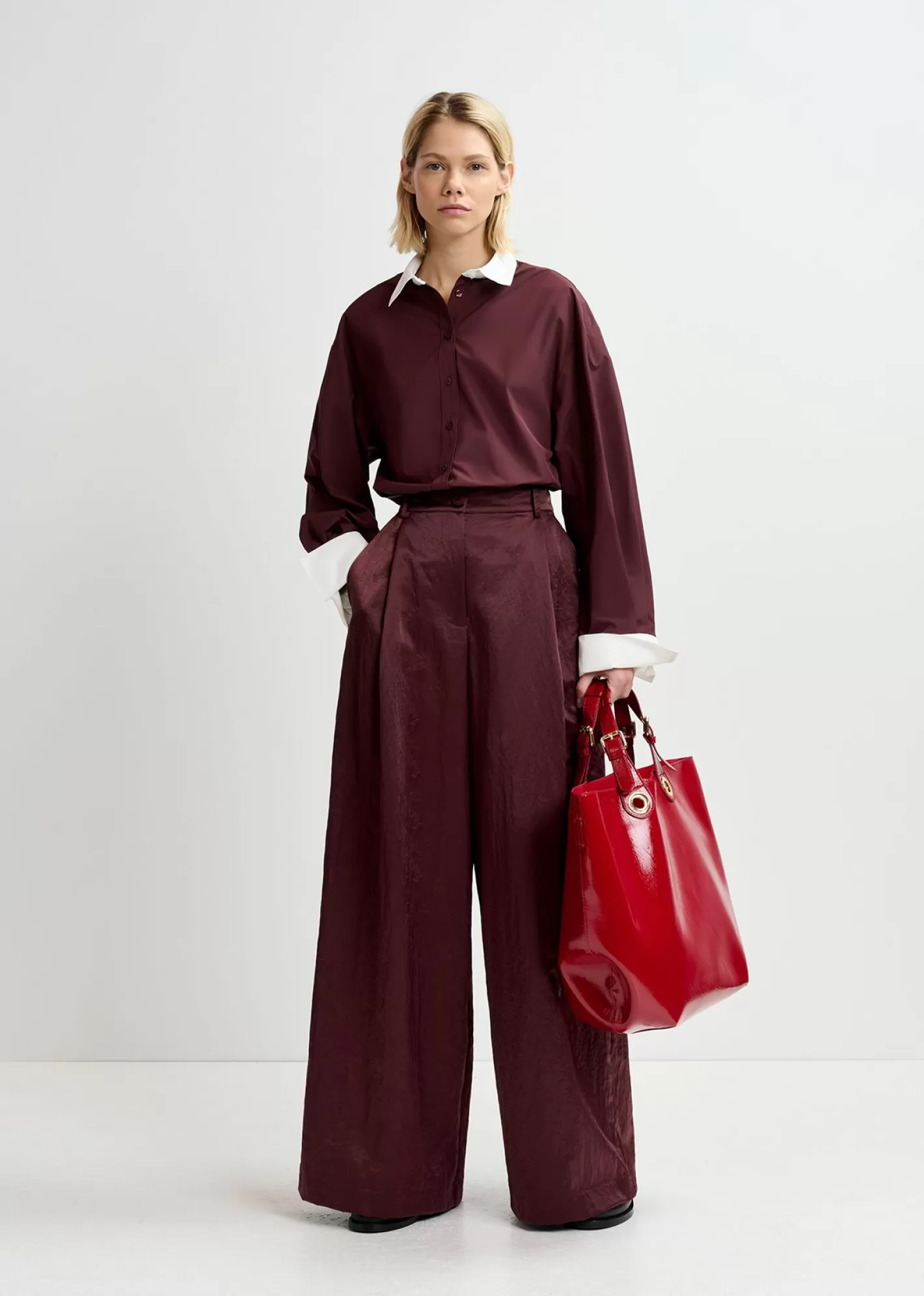 New satin wide-leg pants Fall 2024 Collection | Pants & Shorts