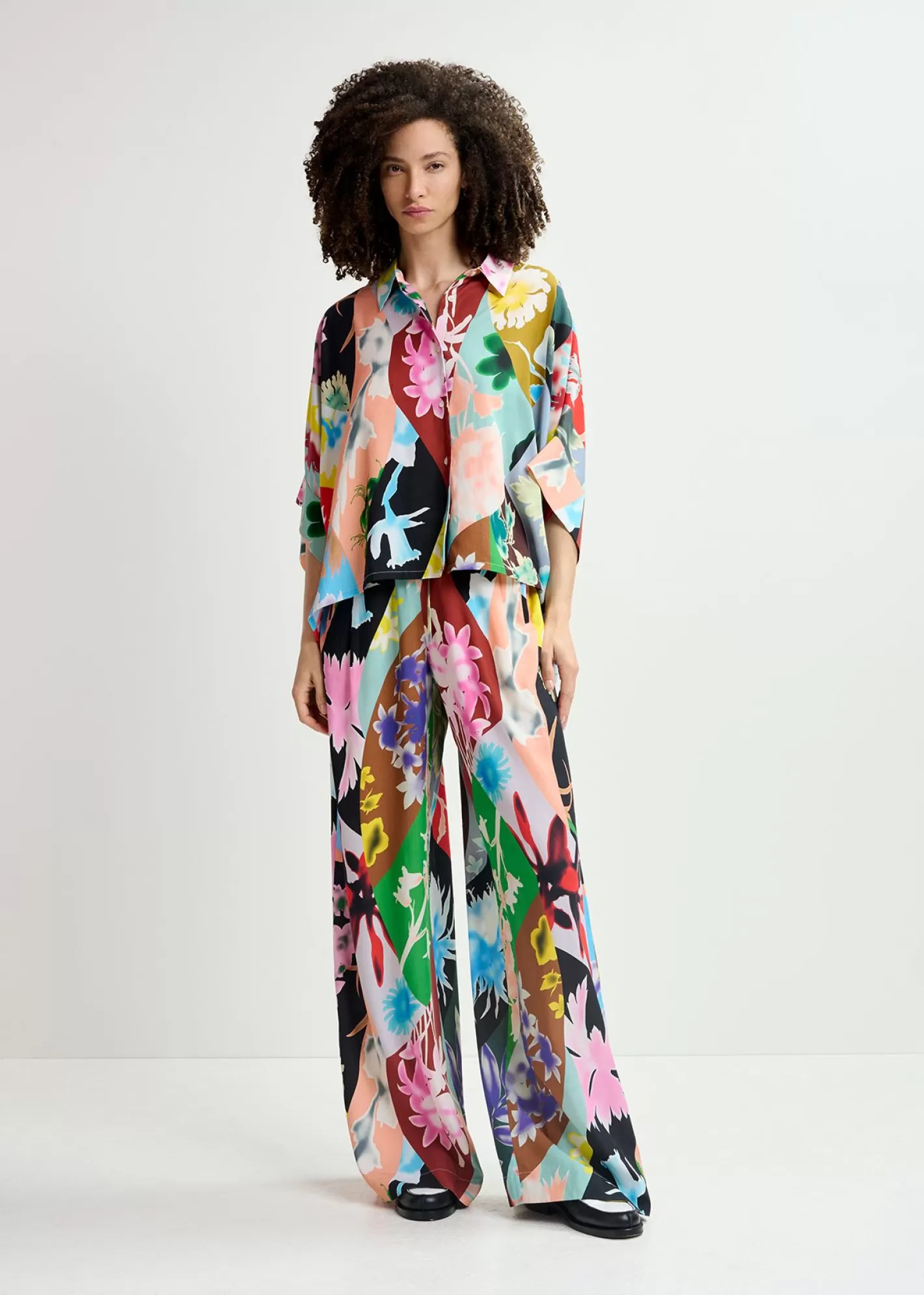 Sale Multicolor floral-print oversized shirt Fall 2024 Collection | Prints