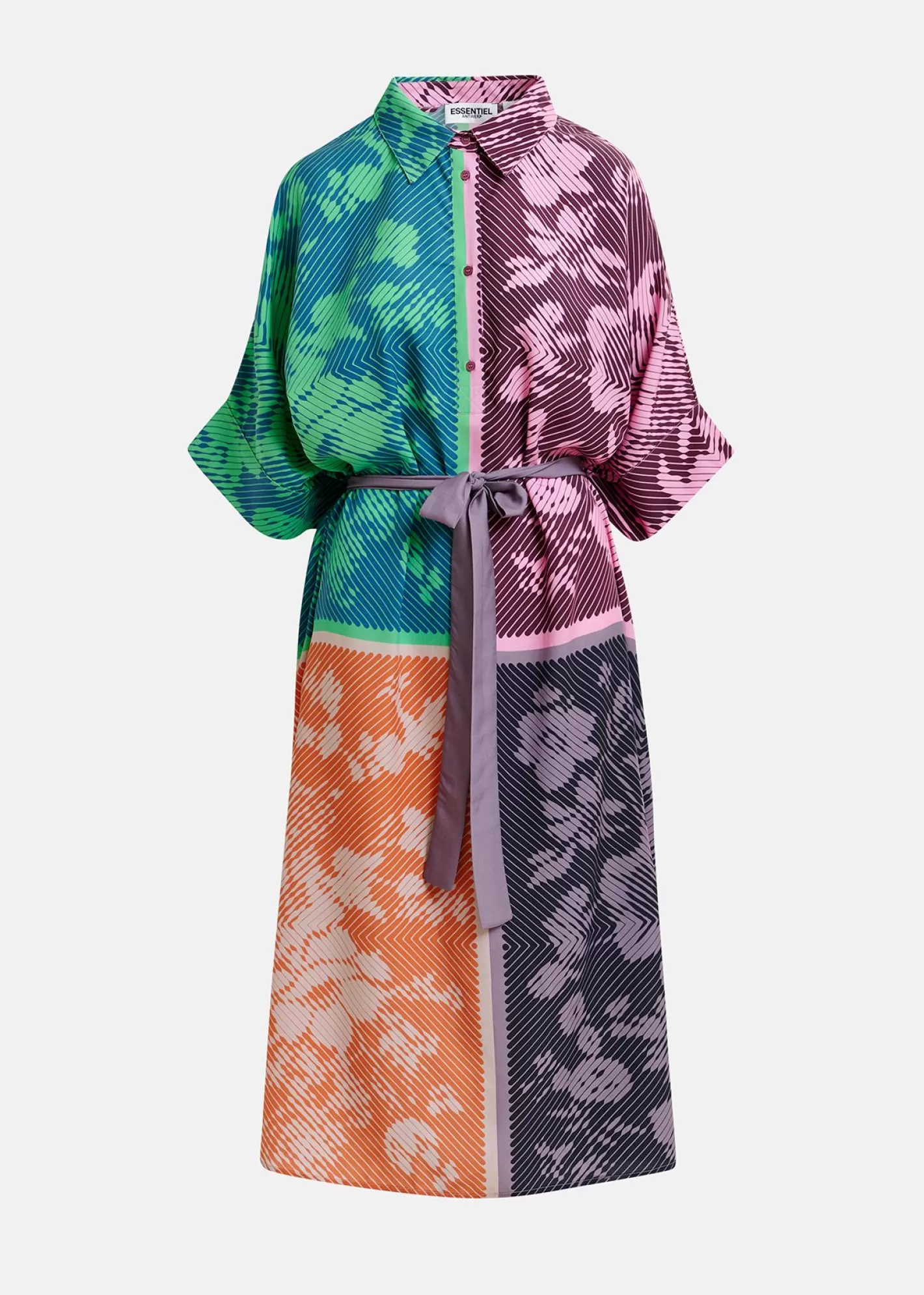 Shop Multicolor printed midi-length shirt dress Fall 2024 Collection | Prints