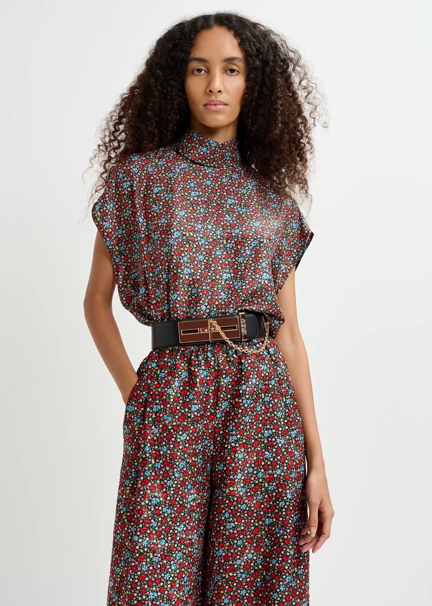 Cheap Multicolor silk top with floral print Fall 2024 Collection | Prints