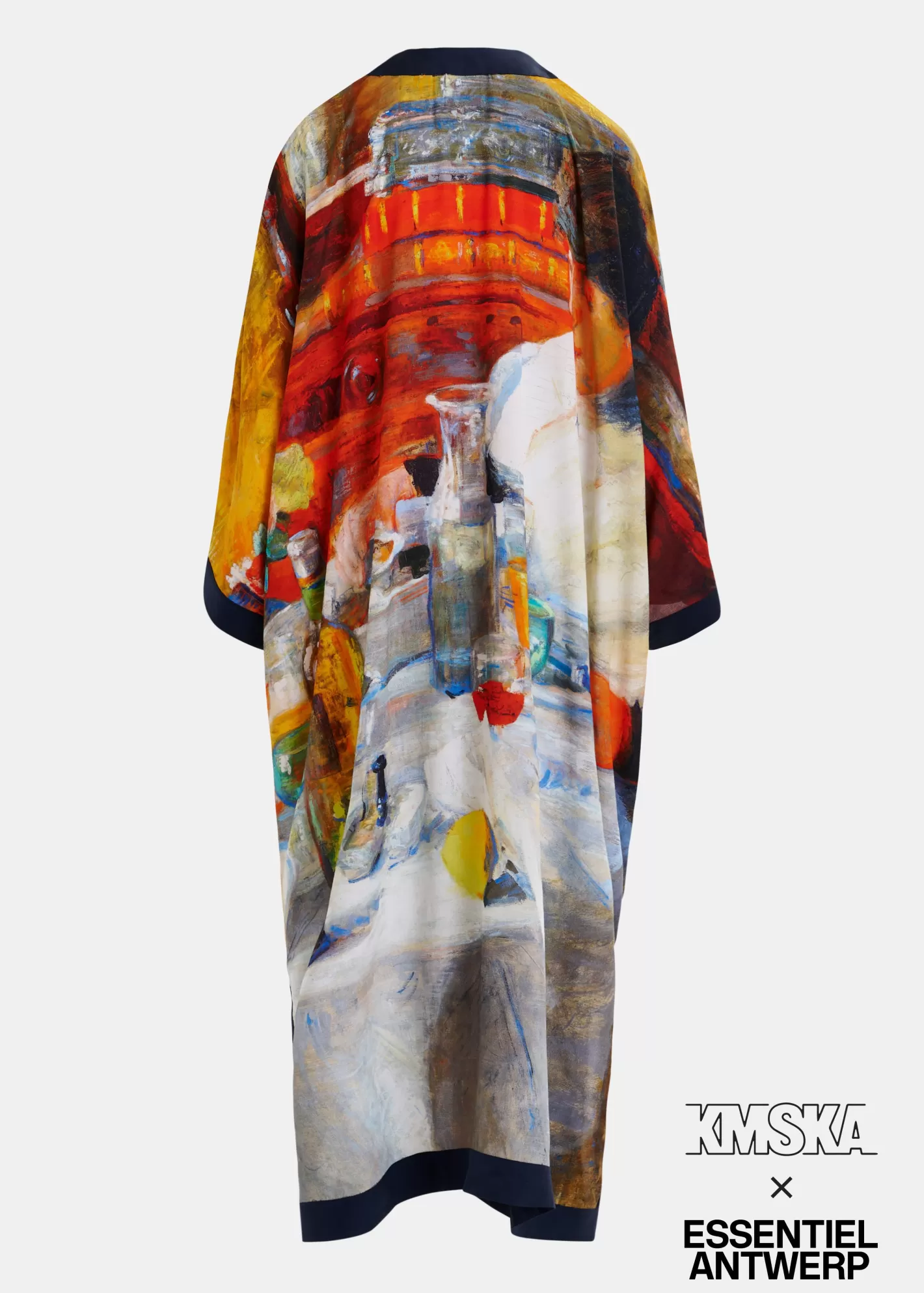 New Multicolor 'The Oyster Eater' kimono - collaboration with KMSKA KMSKA X Essentiel Antwerp | Prints