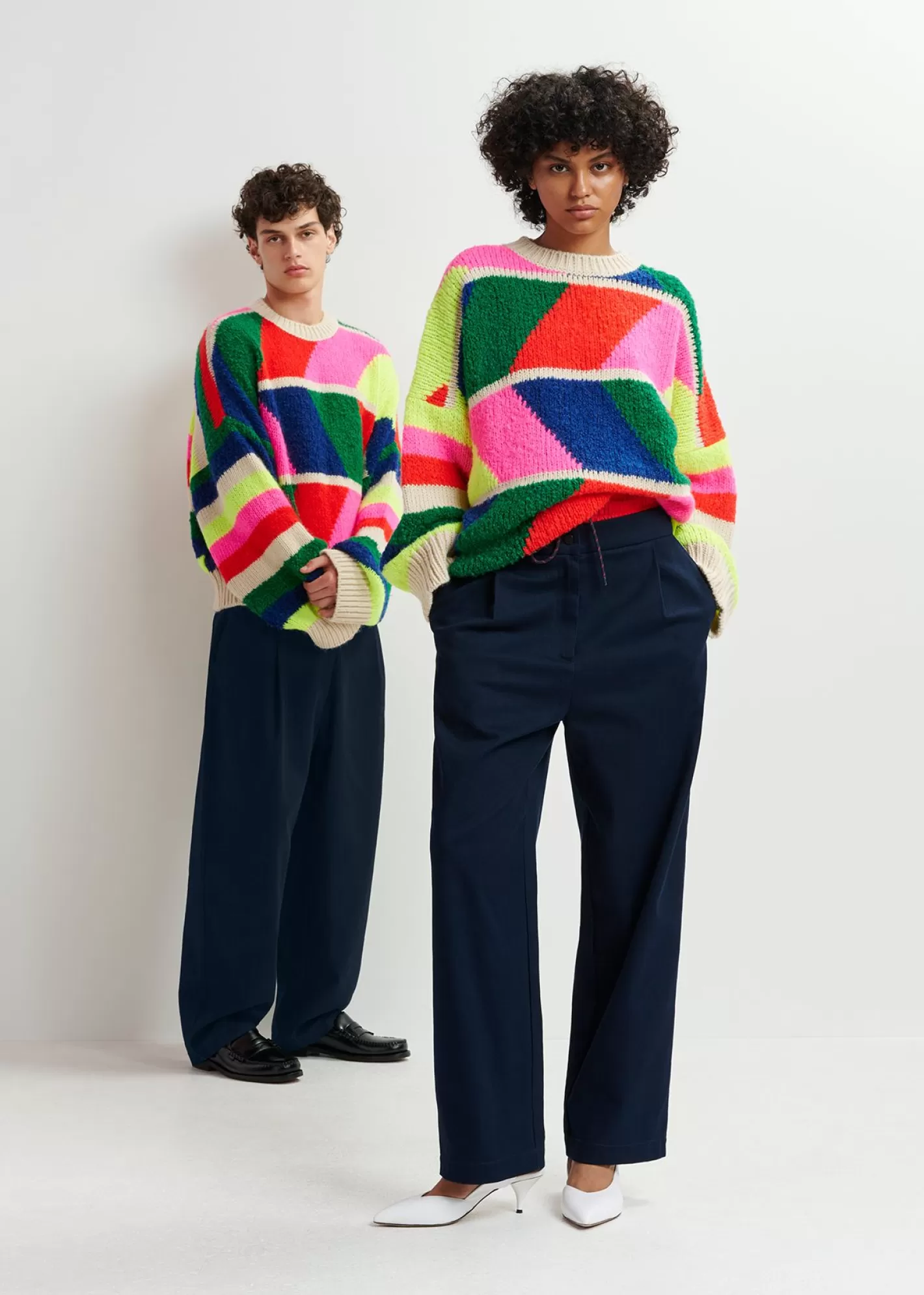 New Navy blue and red double-waist pants FLUID Collection | Pants & Shorts