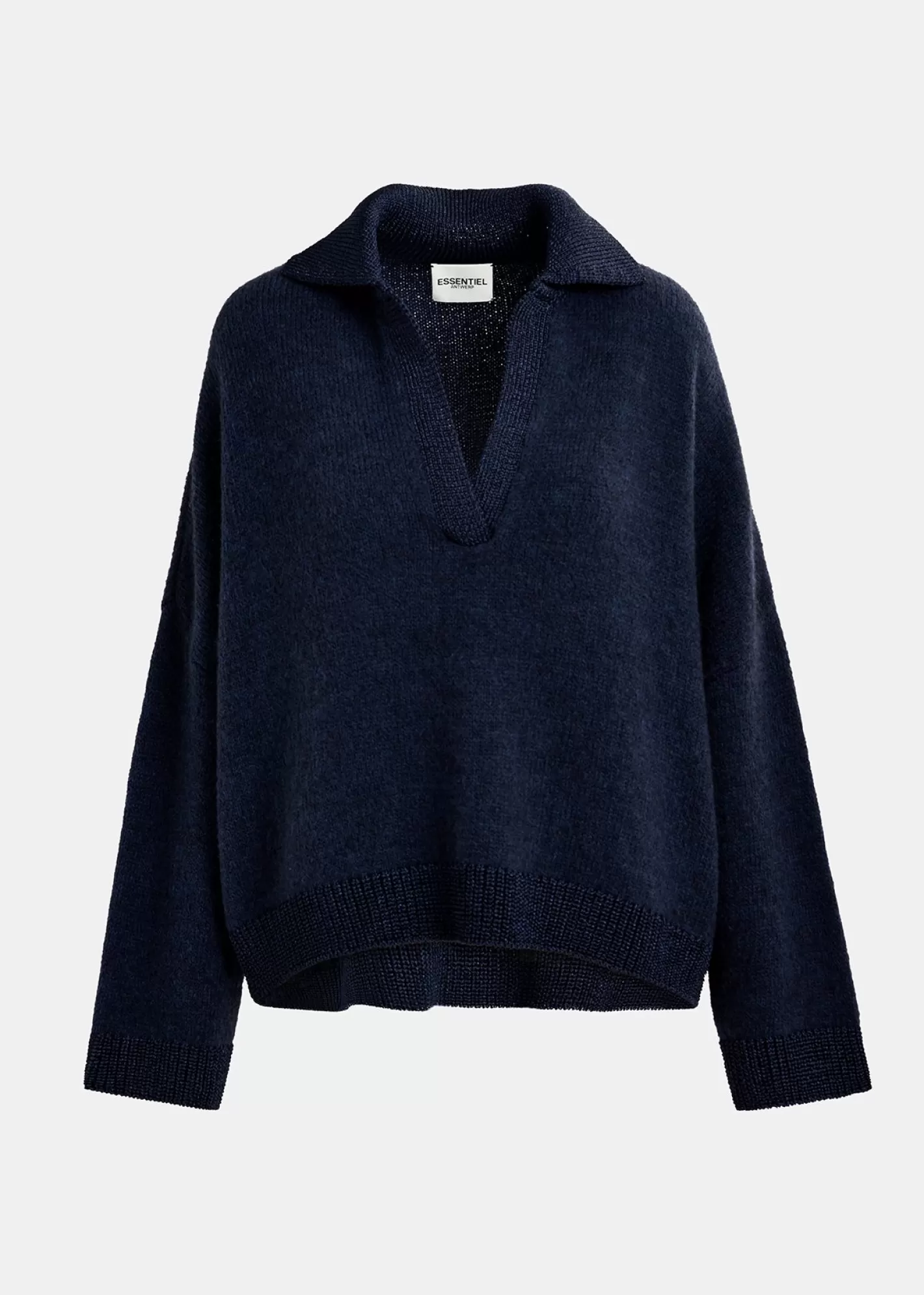 Clearance Navy blue knit polo sweater Fall 2024 Collection | Sweaters & Cardigans