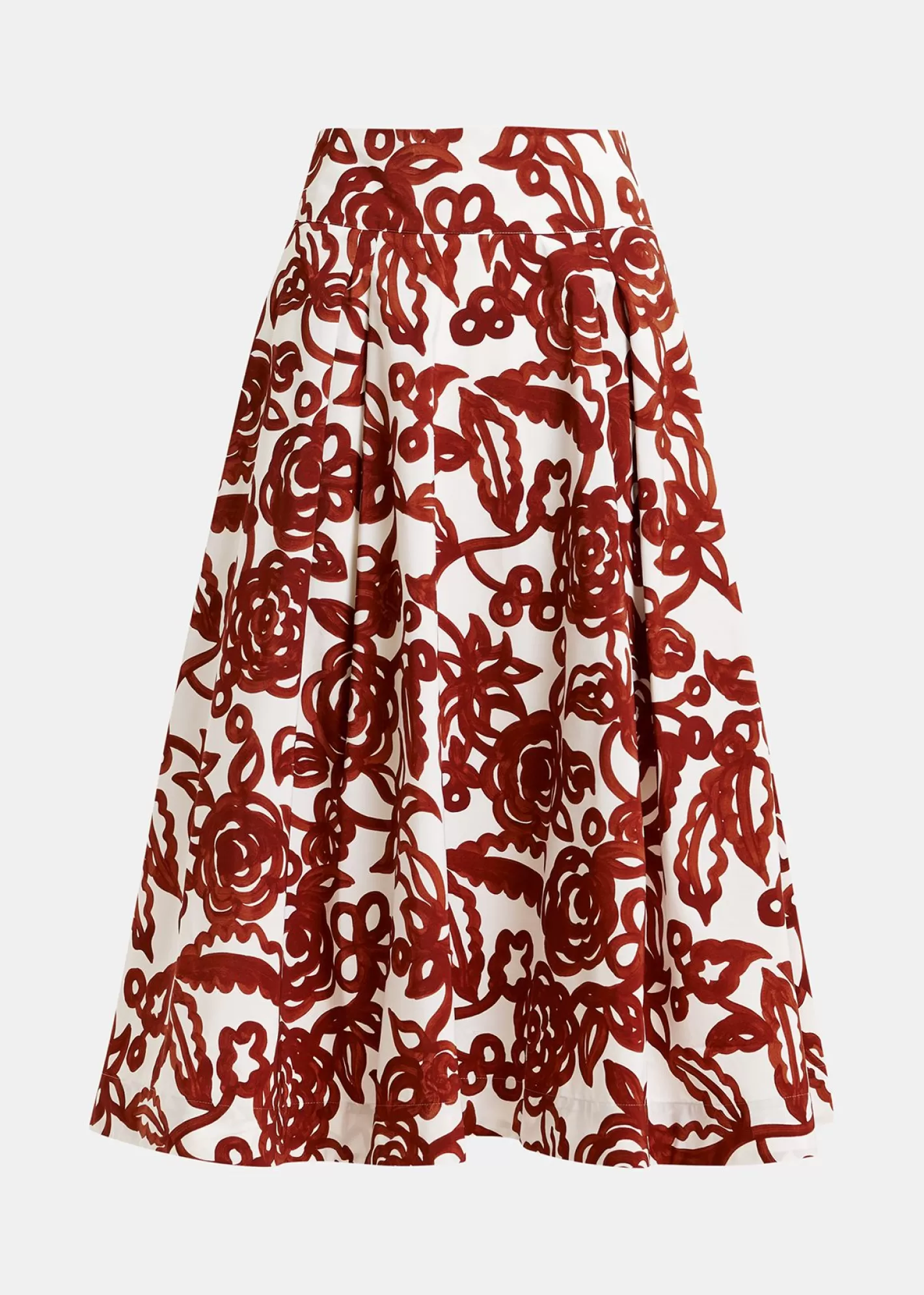 Flash Sale Off-white and brown floral-print pleated midi skirt Fall 2024 Collection | Prints