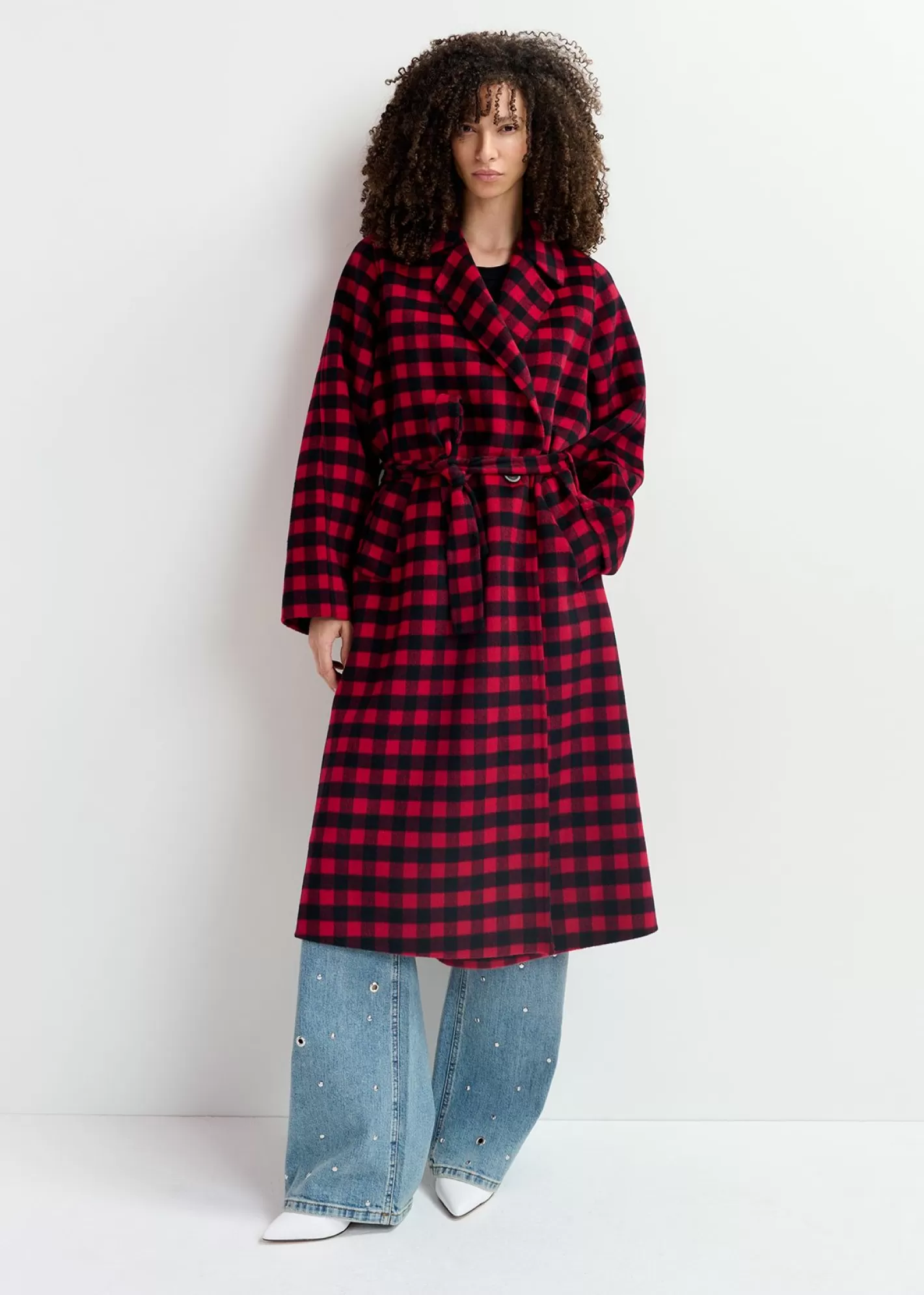 New Red and black checked wool coat Fall 2024 Collection | Coats & Jackets