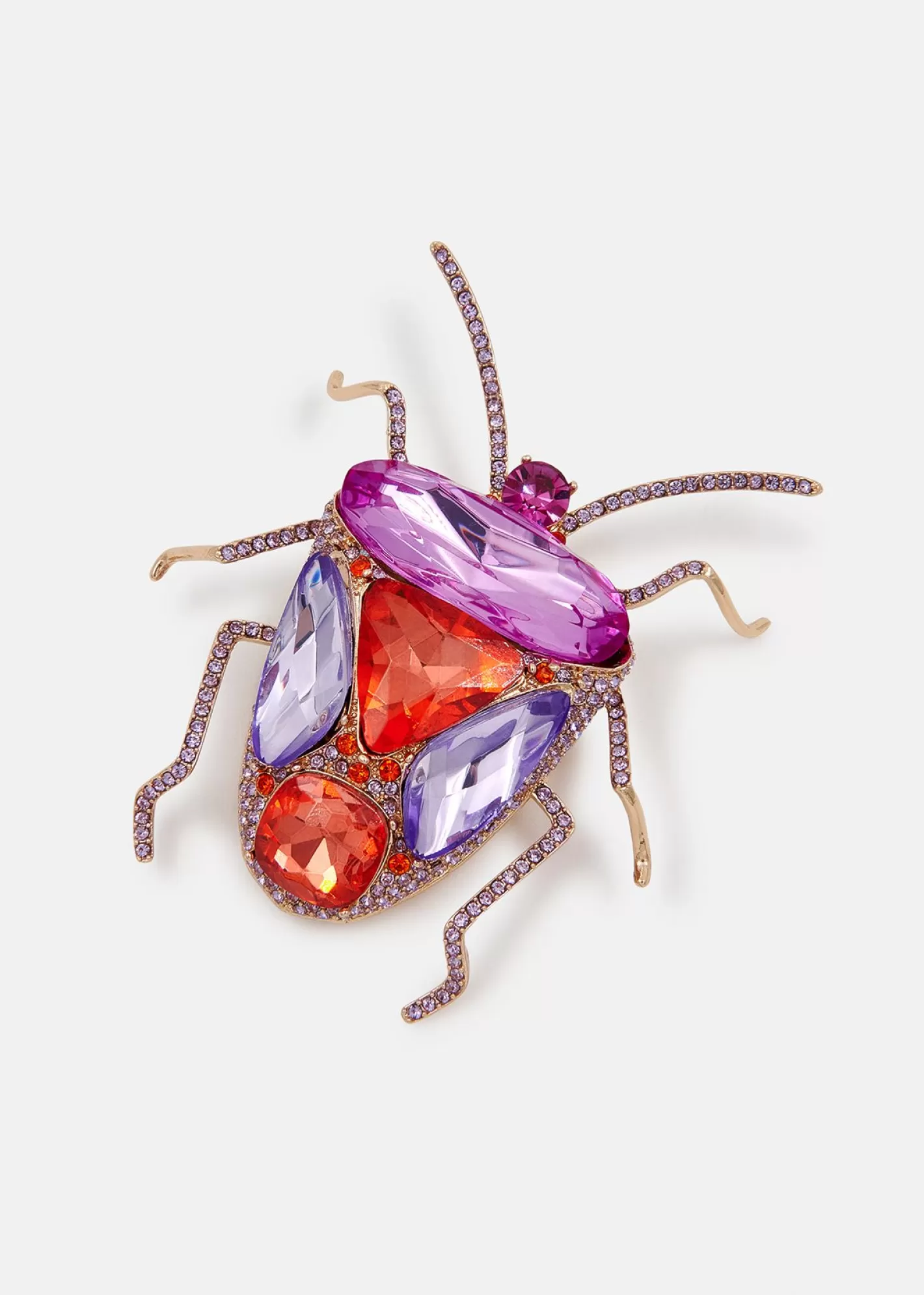 Online Red, purple and lilac rhinestone beetle brooch Fall 2024 Collection | Jewelry