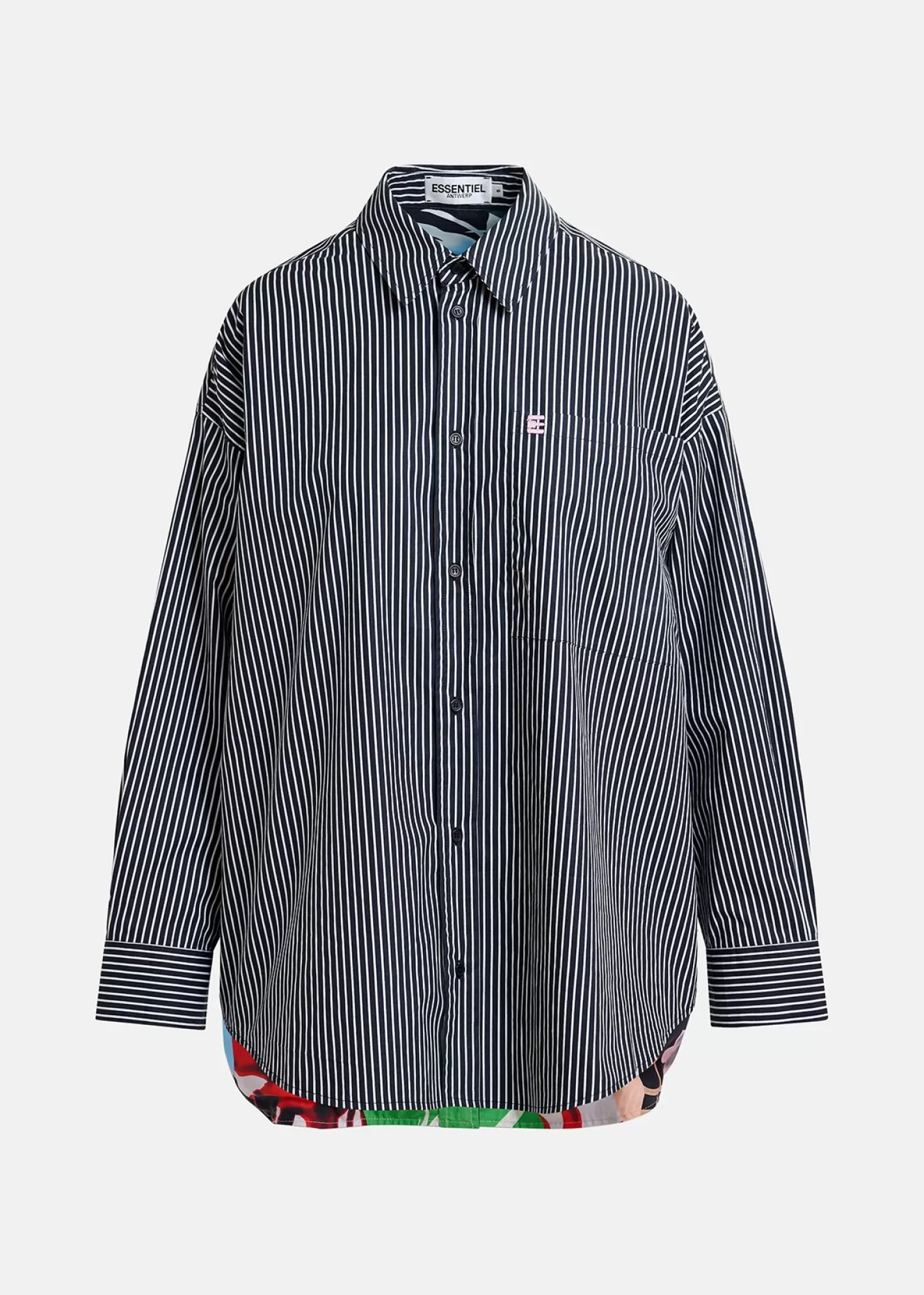 Cheap Reversible navy blue and white striped shirt Fall 2024 Collection | Tops & Blouses