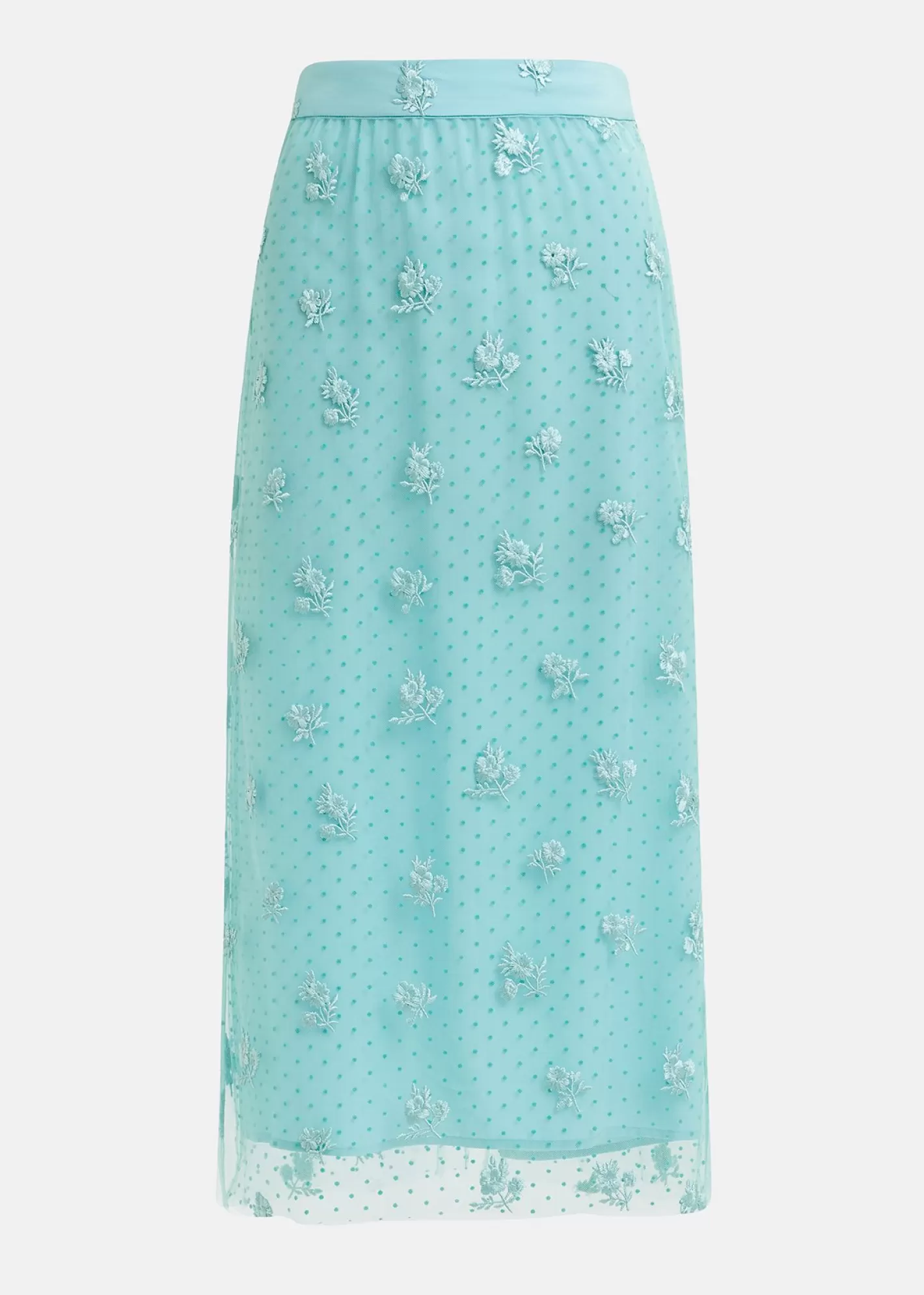 Sale tule midi skirt with floral embroideries Fall 2024 Collection | Partywear