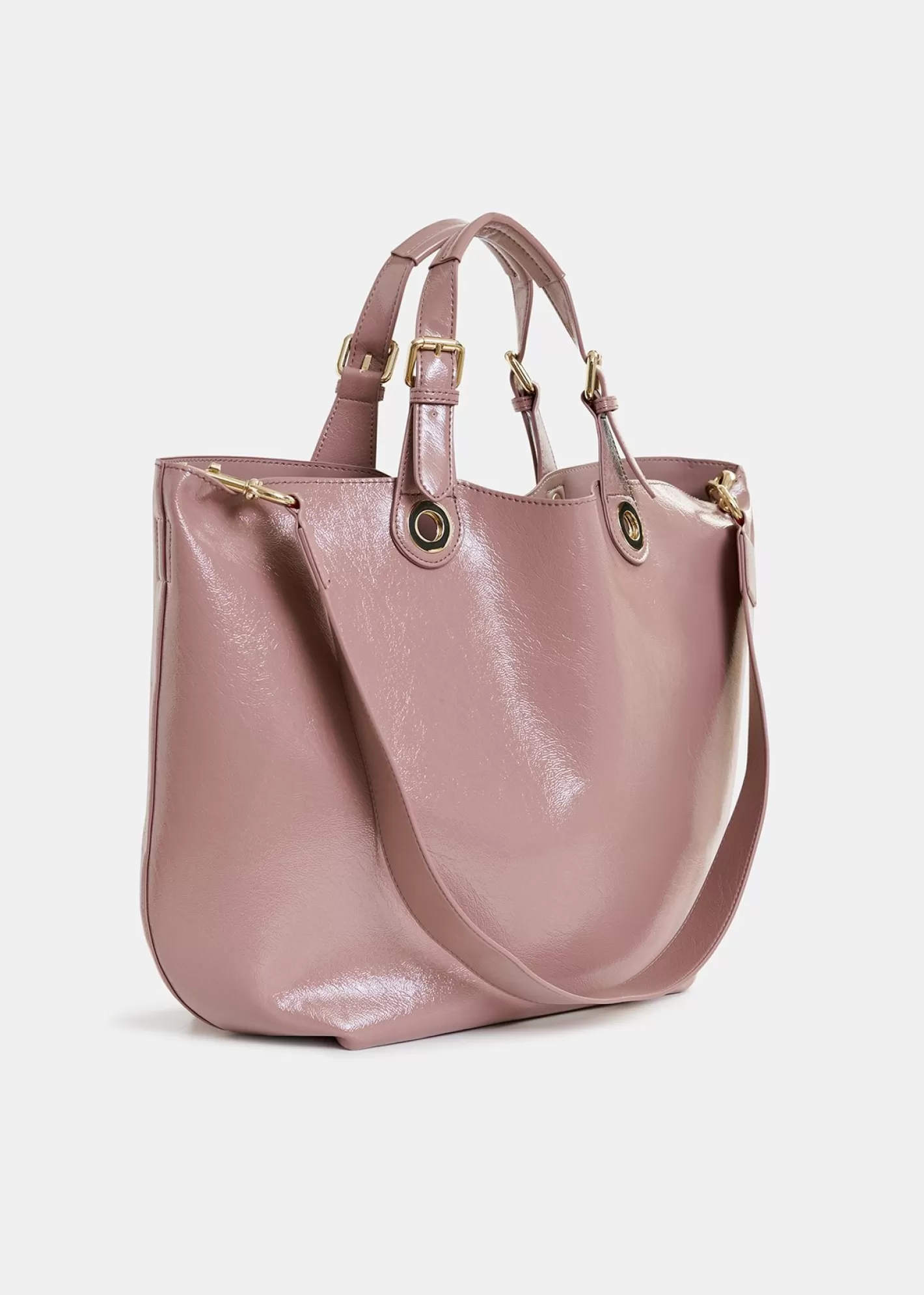 Best Vintage pink faux patent-leather shopper bag Fall 2024 Collection | Bags