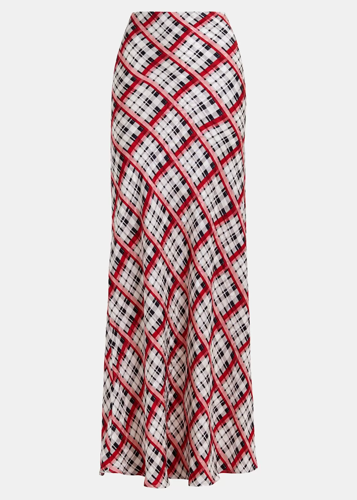 Store White, black and red checked satin maxi-length skirt Fall 2024 Collection | Skirts
