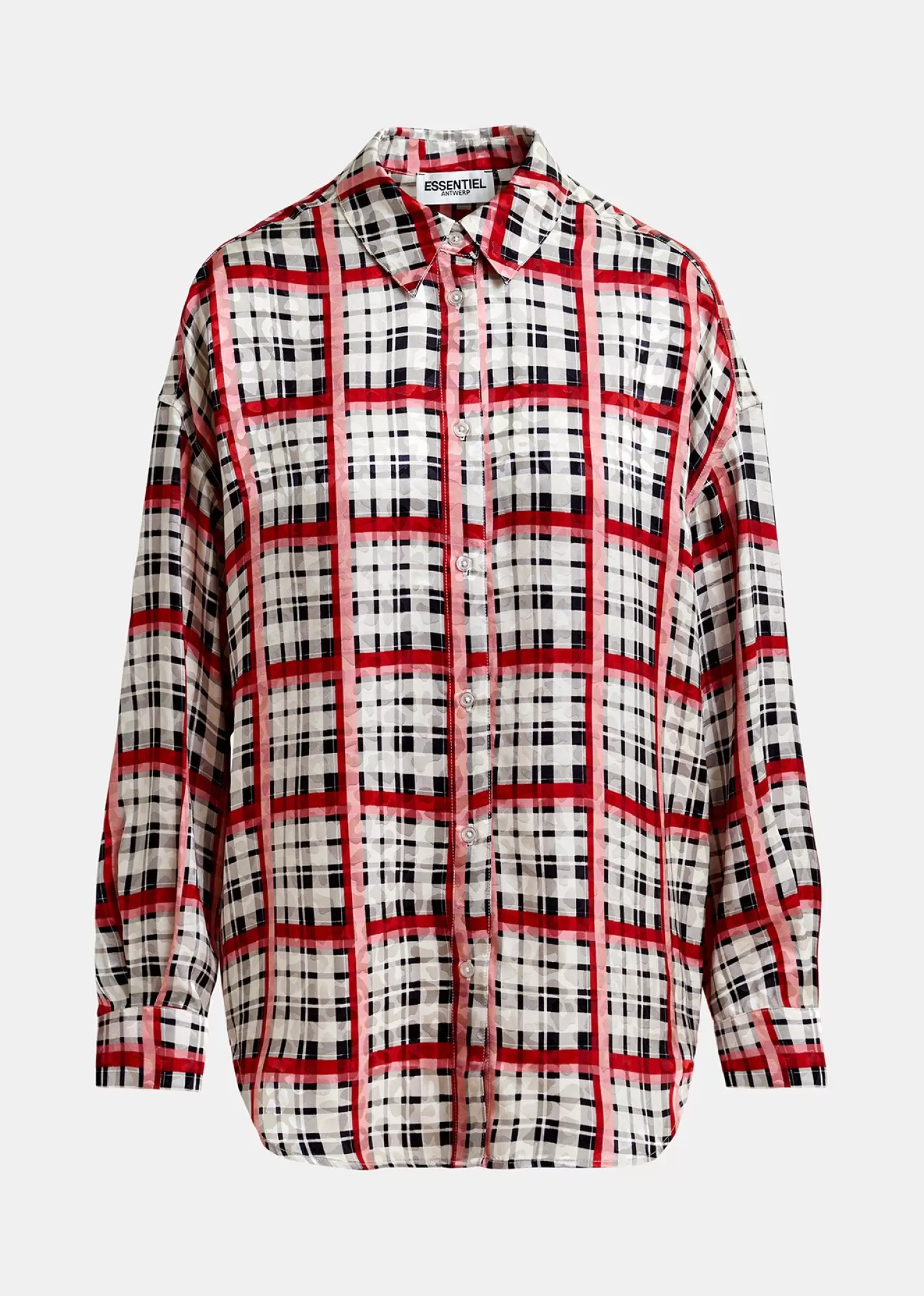 Store White, black and red checked shirt Fall 2024 Collection | Tops & Blouses
